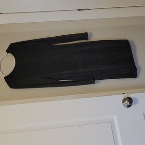 NWOT Black Long Sleeve Open Back Dress